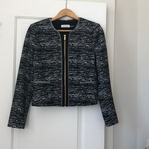 Calvin Klein Blazer black and white w gold zipper